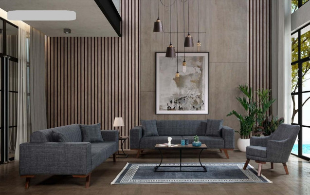 Design living room armchair single-seater modern gray upholstered furniture