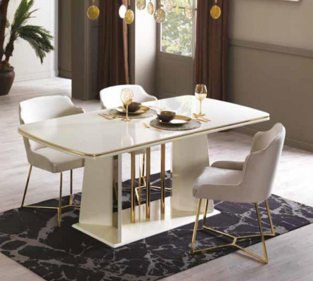 Dining table, 4x chair set, dining group, sideboard, table set, dining table 7-piece set