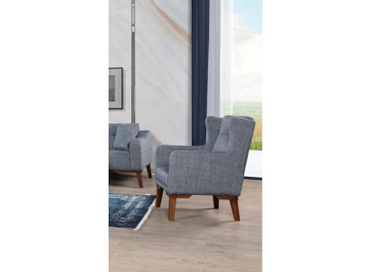 Luxury Armchair Recliner Living Room Wood Gray Furniture