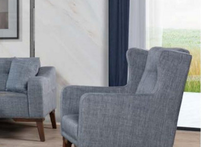 Luxury Armchair Recliner Living Room Wood Gray Furniture