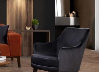 Designer living room armchair 1 seat modern fabric polyester color gray