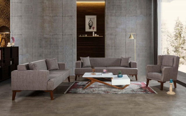 Armchair luxury upholstery furniture living room single-seater armchair textile new color brown