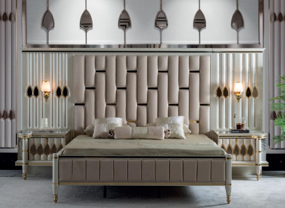 Bed Beige Metal Furniture Elegant Design Bedroom Furniture Luxury New