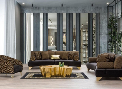 Sofa set set sofas sofa armchair three-seater 3+3+1 seater fabric group new