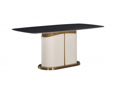 Designer dining table luxury dining room tables upholstered wood leather table oval furniture