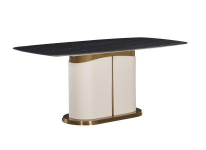 Designer dining table luxury dining room tables upholstered wood leather table oval furniture
