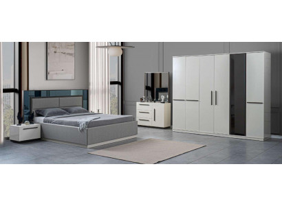 Bed + 2x Nightstands 5-piece Bedroom Designer Luxury Furniture Modern Set