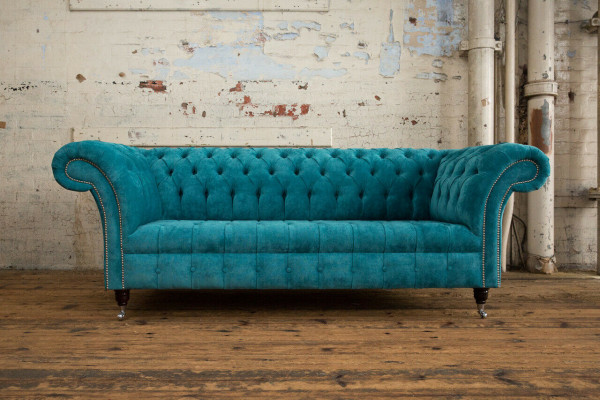 Chesterfield Original Sofa Couch Textile Sofas Couches Upholstery Fabric New