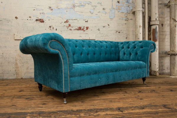 Chesterfield Original Sofa Couch Textile Sofas Couches Upholstery Fabric New