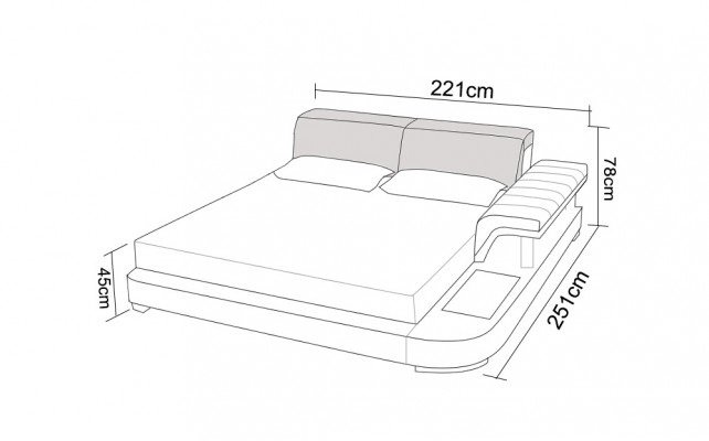 Luxury Multifunction Waterbed Double Bed Water Beds Upholstery 200x200 + USB