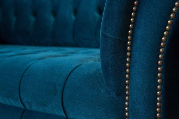 Blue Chesterfield sofa set couch upholstery set seating arrangement 3+1+1