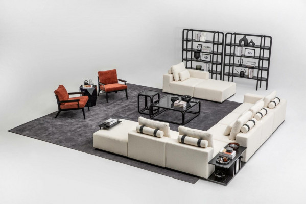 White sofa set upholstery furniture L-shaped sofa corner sofa armchair fabric couch sofas