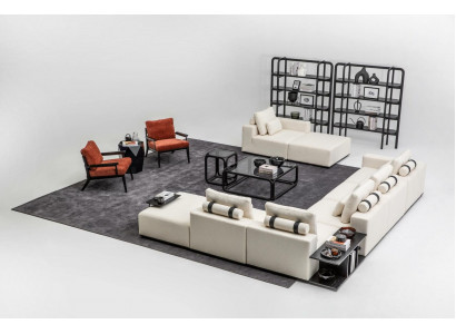 White sofa set upholstery furniture L-shaped sofa corner sofa armchair fabric couch sofas