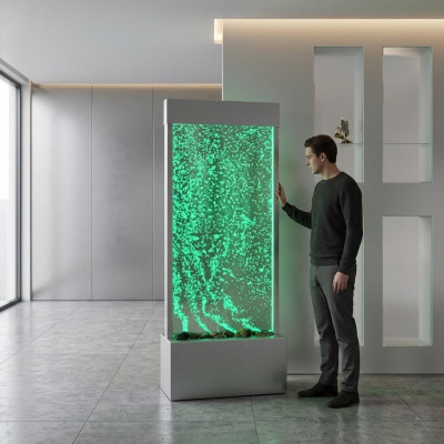 Partition wall designer stainless steel water columns column walls LED wall