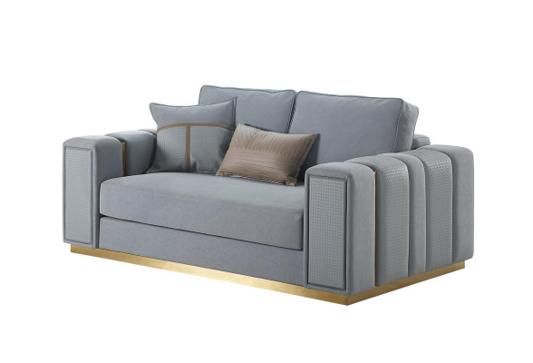 Designer gray sofa set 3+2 seater luxurious upholstered couch set