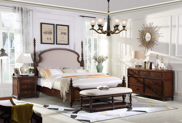 Founder's period bedroom genuine wood furniture complete 5-piece set bed table
