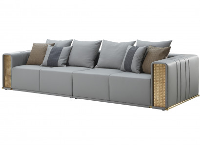 Sofa 4-seater Grey Luxury Living Room Modern Design Couches New Creative