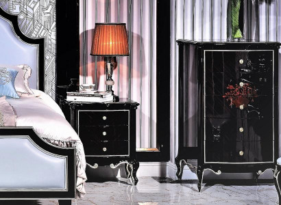 Stylish classic dresser in black with a glossy finish