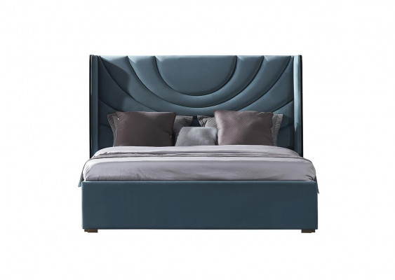 Beautiful double bed with upholstered headboard in a modern style