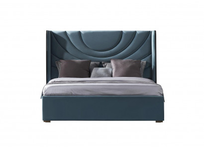 Beautiful double bed with upholstered headboard in a modern style