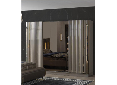 Wardrobe Wooden Cabinet Closet Bedroom Luxury Cabinets Brown