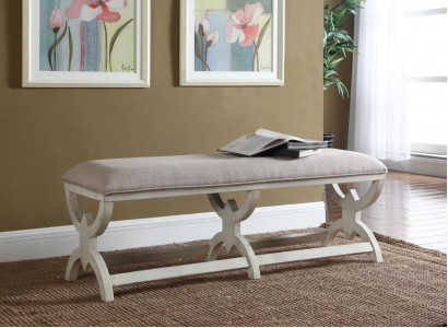 Stool Upholstered Stool Foot Furniture Living Benches Seat Leather Beige Design Ottoman