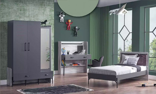 Teenager bed single bed gray bed furniture bedroom single bed