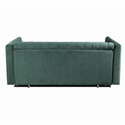 American Style Chesterfield Sofa Couch Leather Upholstery Three-Seater Green
