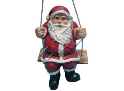 Design Santa Claus on Swing Garden Statue Sculpture Figures Sculptures New