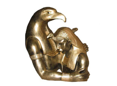 Egypt Sculpture Ramses II Bust with Eagle Egyptian Figurines Statues 35 cm
