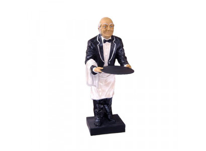 Butler figure statue figurines statues sculpture restaurant hotel tray waiter new