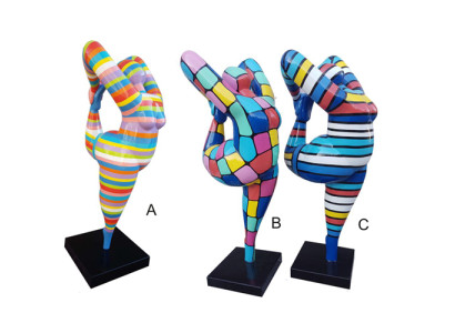 Make neighbors envious statue figure abstract modern art colorfully painted figures