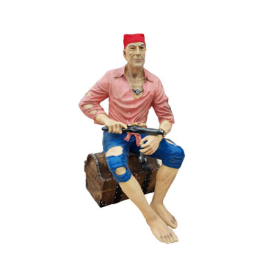 Pirate Figure Statue Design Sculpture Decoration Caribbean Pirates Garden Decor 138cm