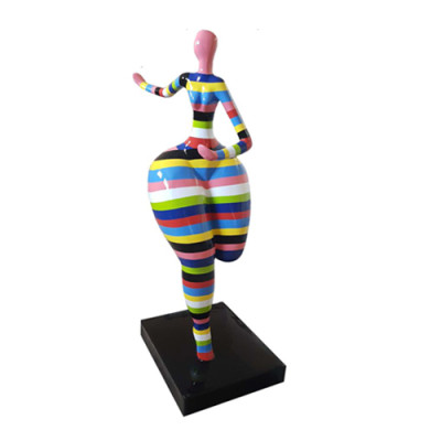 Dancing Figure Abstract Living Room Decoration Designer Statues Colorfully Painted 130cm