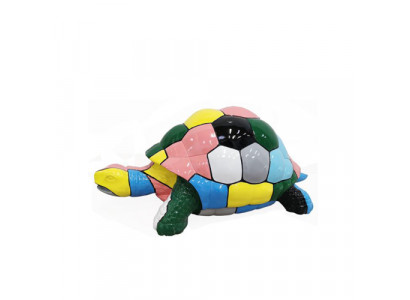 Abstract designer figure living room modern statue colorful painted turtle 109cm