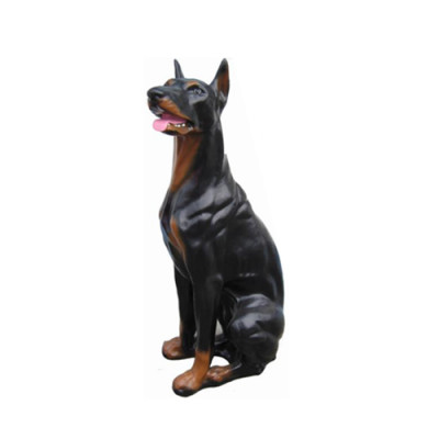 Doberman Figure Statue Sculpture Fighting Dog Garden Decoration Burglar Deterrent