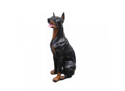 Doberman Figure Statue Sculpture Fighting Dog Garden Decoration Burglar Deterrent
