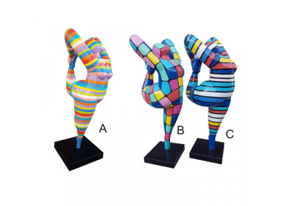 Abstract Designer Figure XXL Statues Garden Living Room Art Sculpture Colored