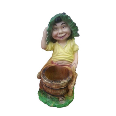 Ugly garden gnome figure, entire 48cm, to disfigure your own garden, new.