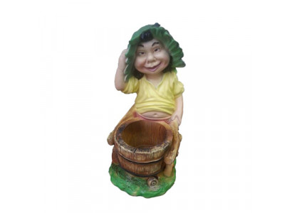 Ugly garden gnome figure, entire 48cm, to disfigure your own garden, new.