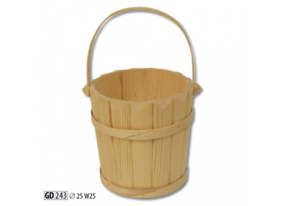Wooden bucket water bucket sauna bucket medieval bucket pine real wood 25cm new