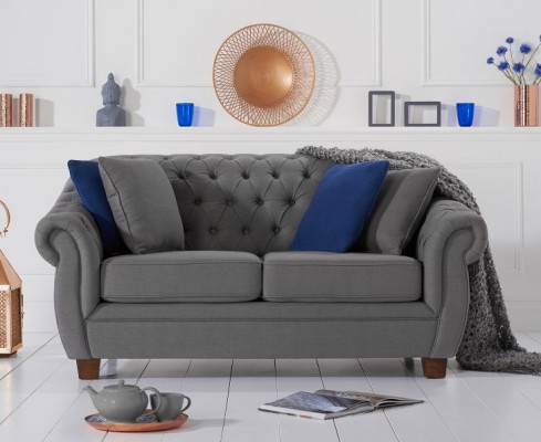 Classic Leather Couch - Textile Chesterfield Fabric Sofa 2-Seater New jvmoebel ®