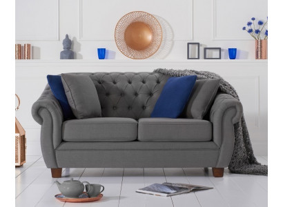 Classic Leather Couch - Textile Chesterfield Fabric Sofa 2-Seater New jvmoebel ®