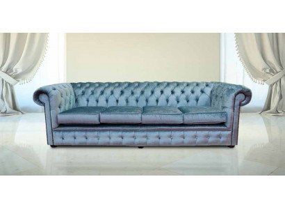 Chesterfield 4 Seater Classic Luxury Baroque Rococo Sofa Couch Textile Leather