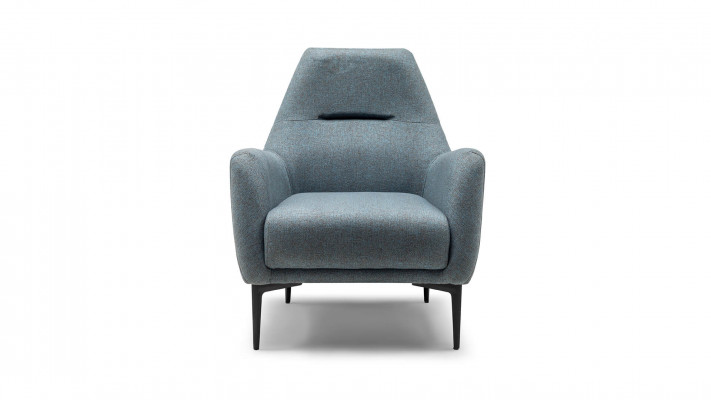 Armchair wing chair upholstered fabric grey living room single seater seat