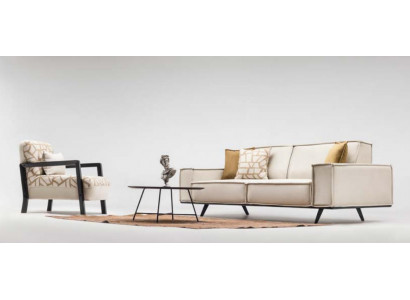 Complete sofa upholstered sofa two-seater armchair beige upholstered sofa modern