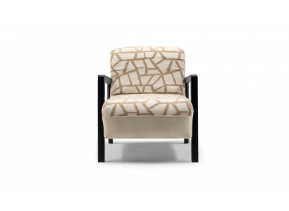 Armchair wingback chair fabric chair beige upholstery living room single seater seat