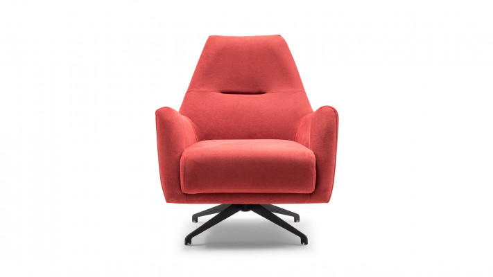 Living room armchair wingback armchair fabric armchair red upholstery single-seater seat