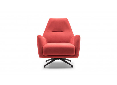 Living room armchair wingback armchair fabric armchair red upholstery single-seater seat
