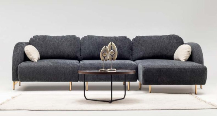 Sectional sofa L shape upholstered sofa fabric sofa couch gray sofa lounger fabric